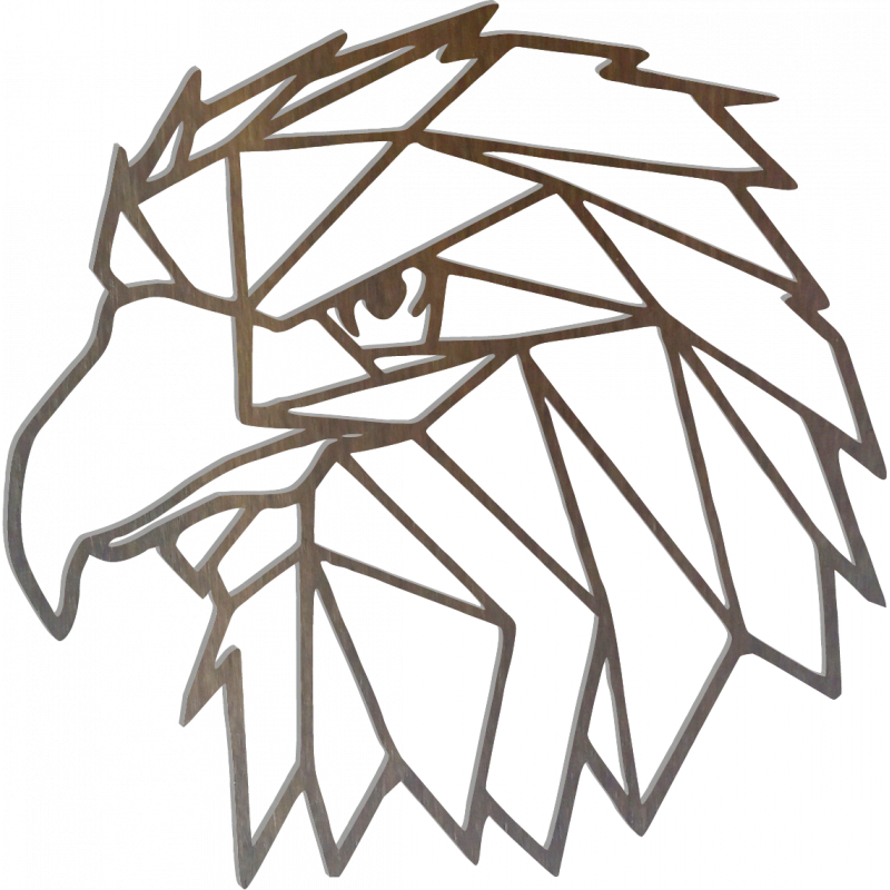 STYLESA Geschnitztes Wandgemälde geometrische Formen Adler PR0234 schwarz