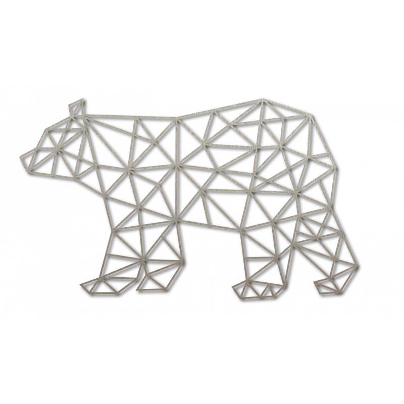 SENTOP Geschnitztes Bild an der Wand eines Bären  schwarz