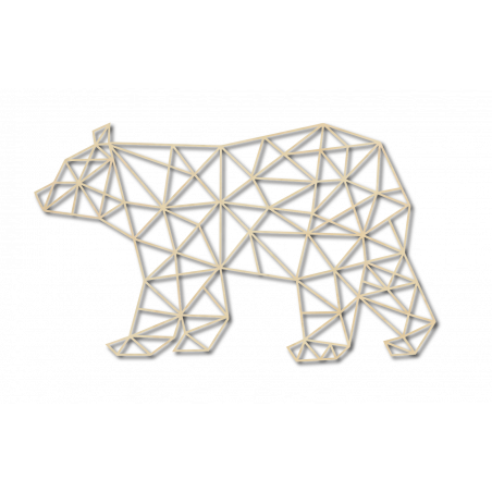 SENTOP Geschnitztes Bild an der Wand eines Bären  schwarz