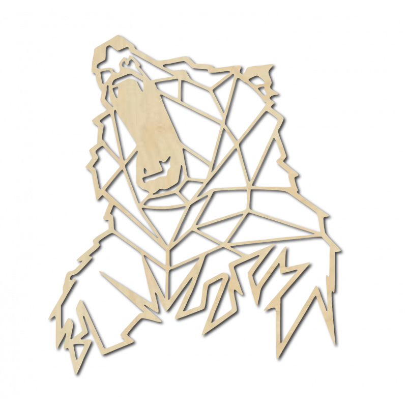 STYLESA geschnitzt Bild an der Wand aus Holz Bär PR0243 braun