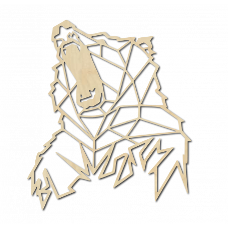 STYLESA geschnitzt Bild an der Wand aus Holz Bär PR0243 braun