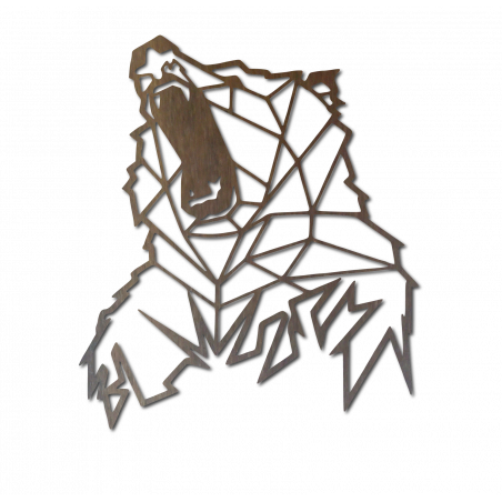 STYLESA geschnitzt Bild an der Wand aus Holz Bär PR0243 braun