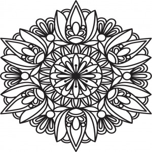 Geschnitztes Mandala-Holzgemälde auf Sperrholzwandrose 2