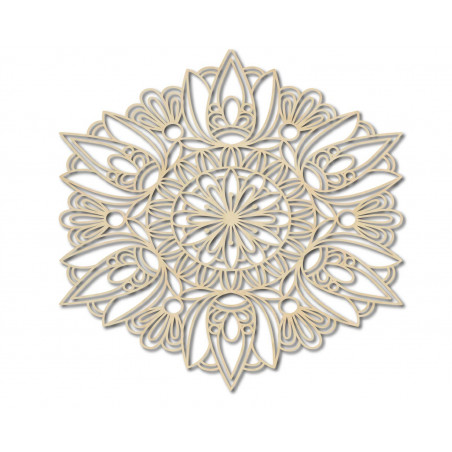 Geschnitztes Mandala-Holzgemälde auf Sperrholzwandrose Geschnitztes Mandala-Holzgemälde auf Sperrholzwandrose