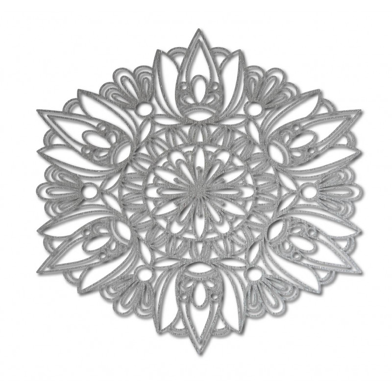 Geschnitztes Mandala-Holzgemälde auf Sperrholzwandrose