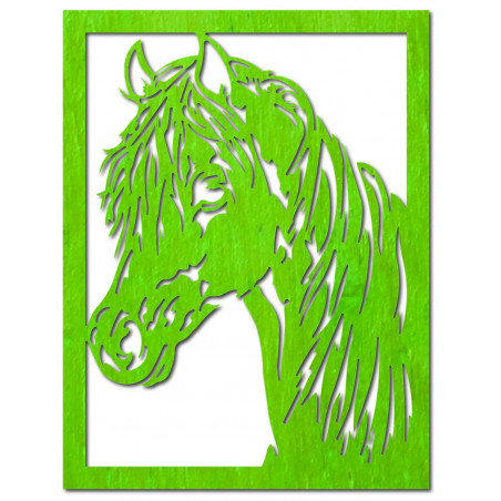 Geschnitztes Wandgemälde aus Holzsperrholz, Pferdekopf