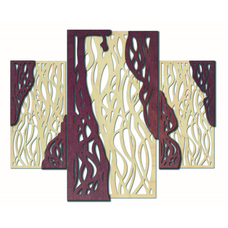 Wunderbares Bild an der Wand des hölzernen Sperrholzes FLORALIS