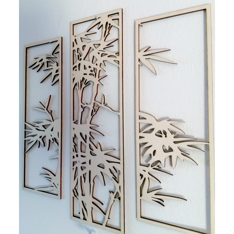 Exklusives Wandbild aus Sperrholz geschnitzt Palme TROPE