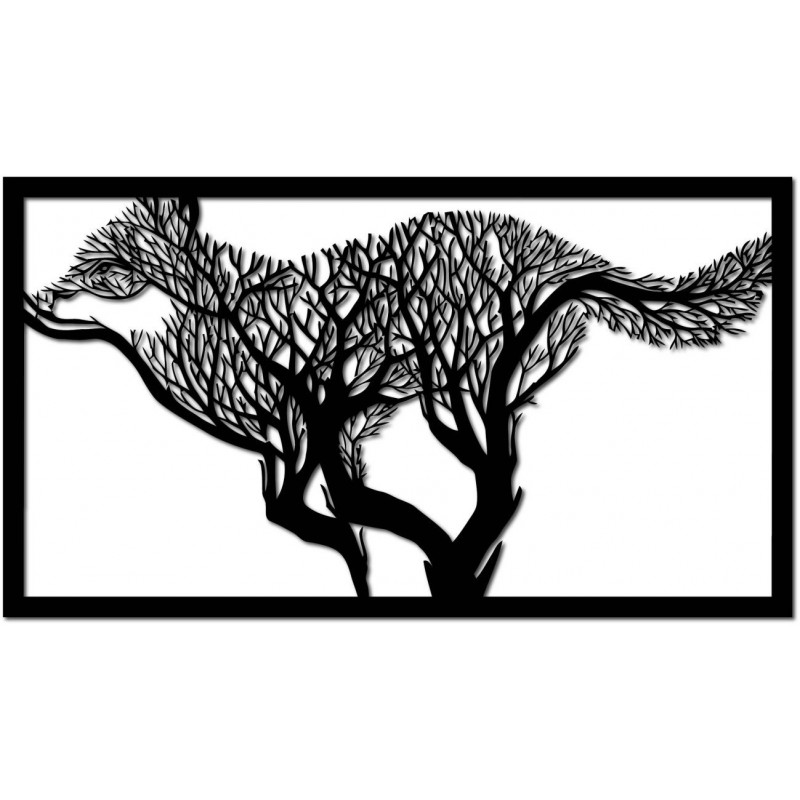 Geschnitzte Wandmalerei eines Hundes aus Holzsperrholz. Moderne Malerei eines Hundes, Bild für die Küche