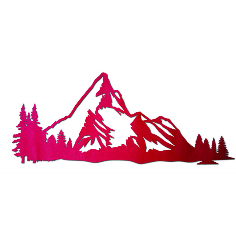 Gebirgsbild an der Wand des Natursperrholzes