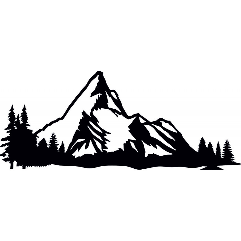 Gebirgsbild an der Wand des Natursperrholzes