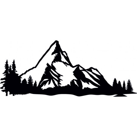 Gebirgsbild an der Wand des Natursperrholzes