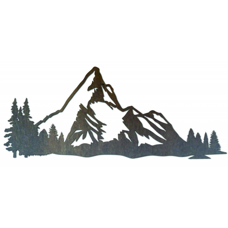 Gebirgsbild an der Wand des Natursperrholzes