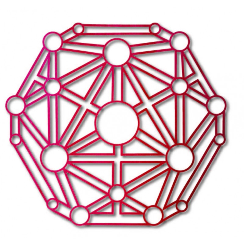 Geometrische Malerei auf einer Wand aus...