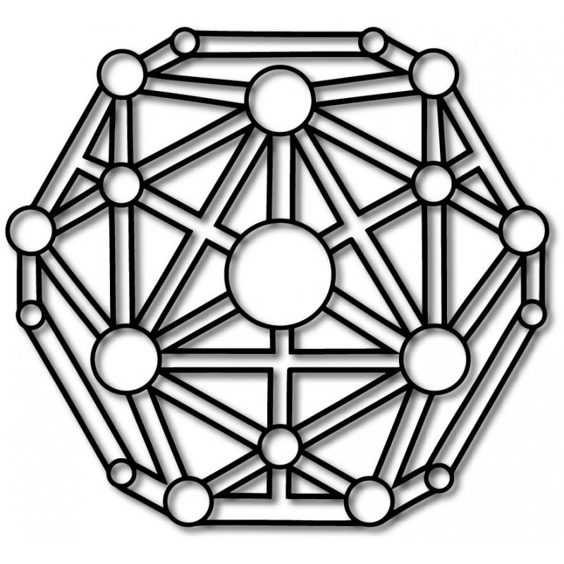 Geometrische Malerei auf einer Wand aus...