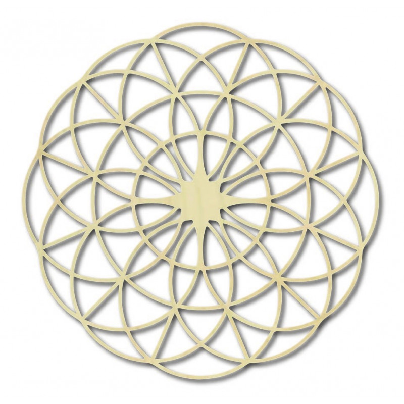 Magisches Holzmandala an der Wand - Kreise I...