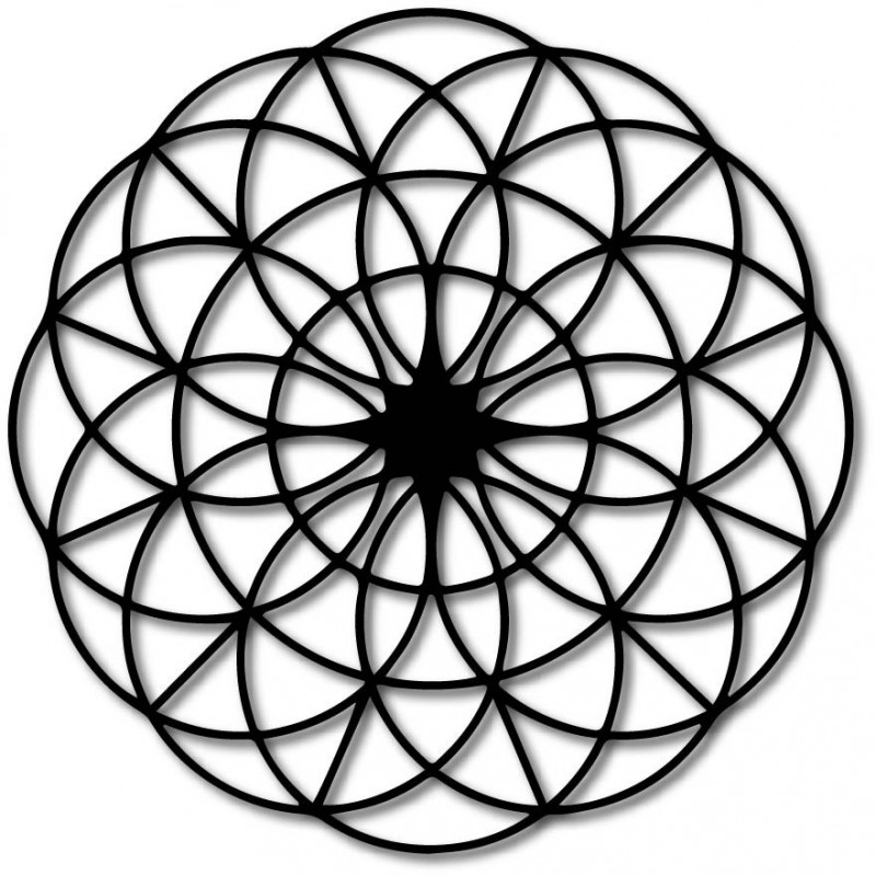 Magisches Holzmandala an der Wand - Kreise I...