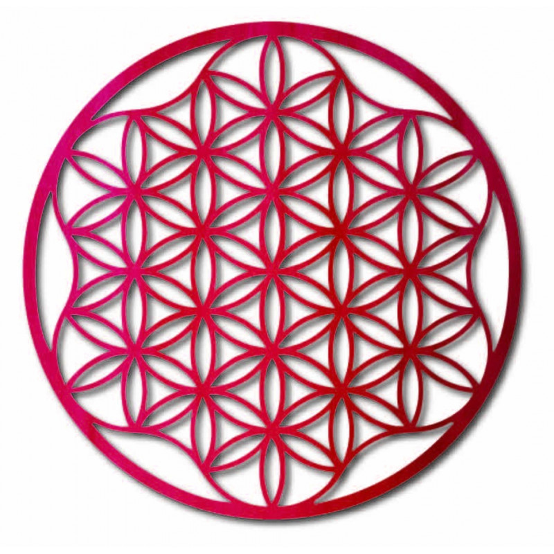 Ein Bild eines Mandalas auf einer Sperrholzwand...